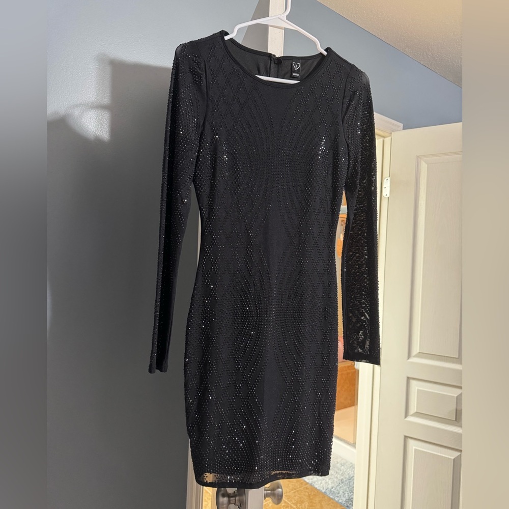 Windsor Black Rhinestone Bodycon Dress – Size M - Picture 2 of 8